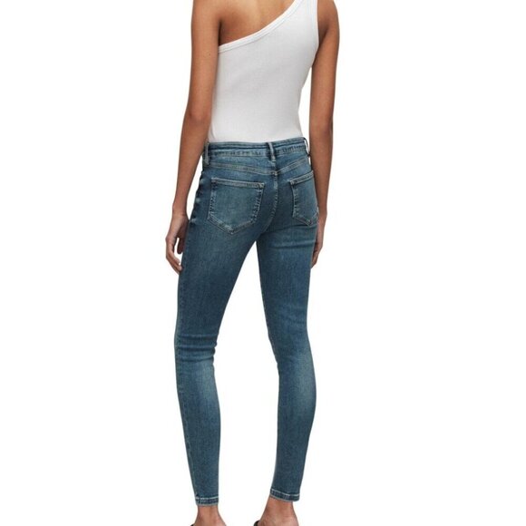 ALLSAINTS Miller Mid-Rise Size Me Skinny Jeans | Hunter Blue | Size Small - Picture 2 of 6